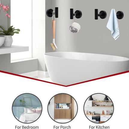 5-Piece Matte Black Bathroom Hardware Set with Towel Bars & Hooks
