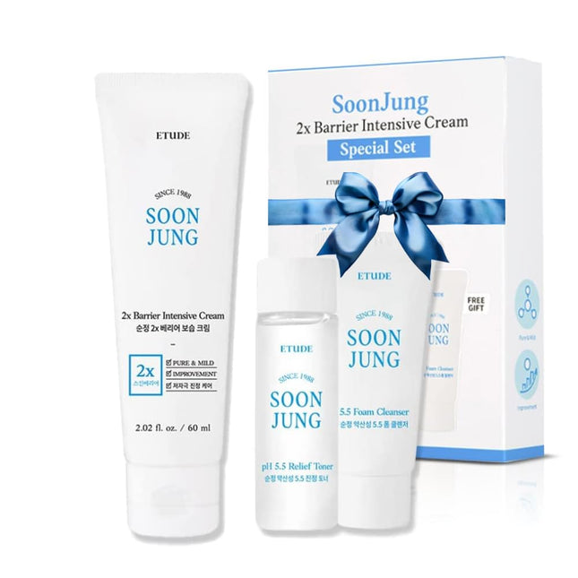 Korean Skin Care Trio – SoonJung 2x Barrier Cream, Toner & Foam Cleanser
