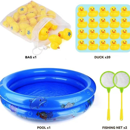 Duck Matching Game with 20 Numbered Ducks Pool Nets Kids Outdoor Toy
