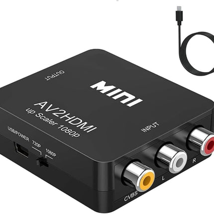 RCA to HDMI Converter – 1080P AV to HDMI Adapter for TV, PC & Consoles