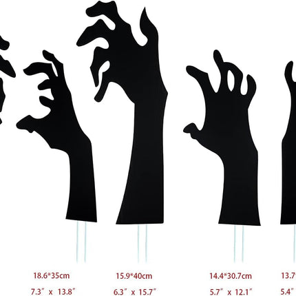 5-Pack Halloween Black Hand Yard Signs with Stakes, Scary Outdoor Lawn Decor