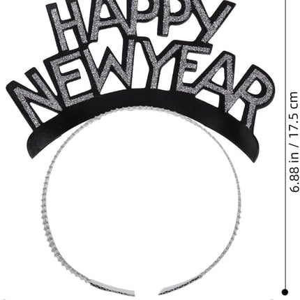 12 PCS Happy New Year Headband Tiara Gold Silver Black Party Favors