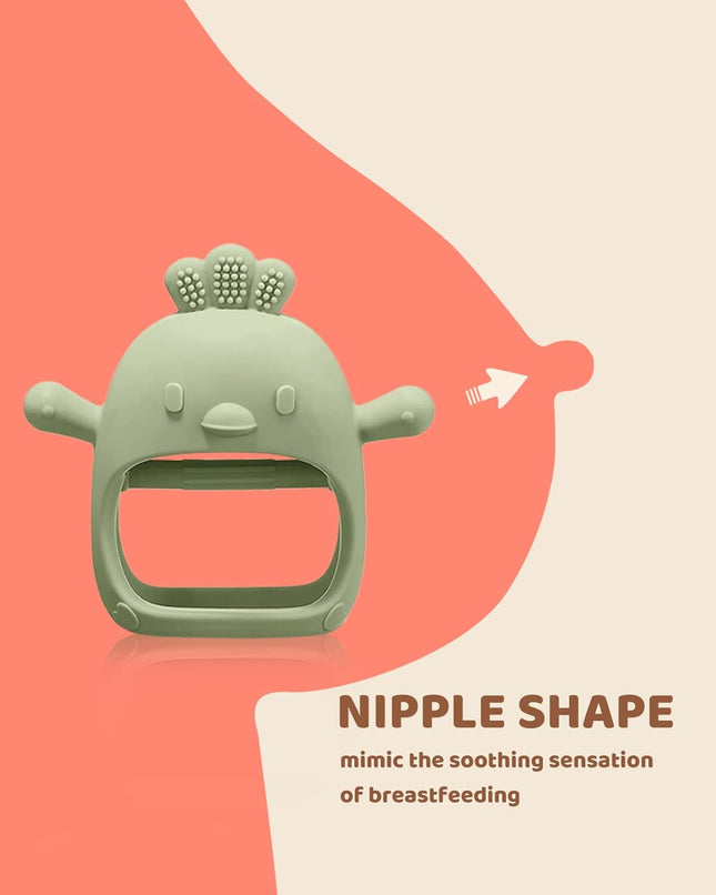 2Pack Baby Teething Mitten Silicone Teether, BPA Free Hand Chew Toy 3+ Months