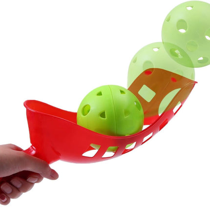 Scoop Ball Toss and Catch Game Set with 4 Scoops, 2 Balls and Storage Bag for Families