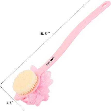 Long Handle Loofah Back Scrubber, Soft Mesh Shower Body Brush for Exfoliating & Massage