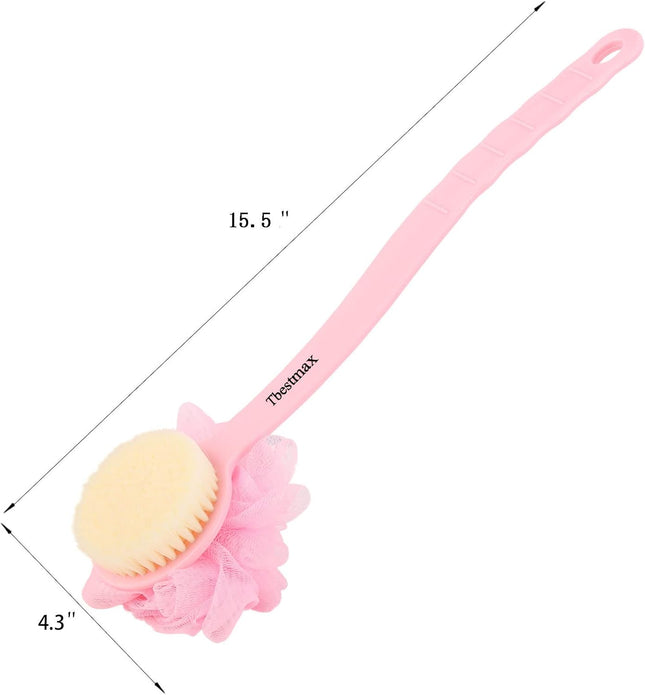Long Handle Loofah Back Scrubber, Soft Mesh Shower Body Brush for Exfoliating & Massage