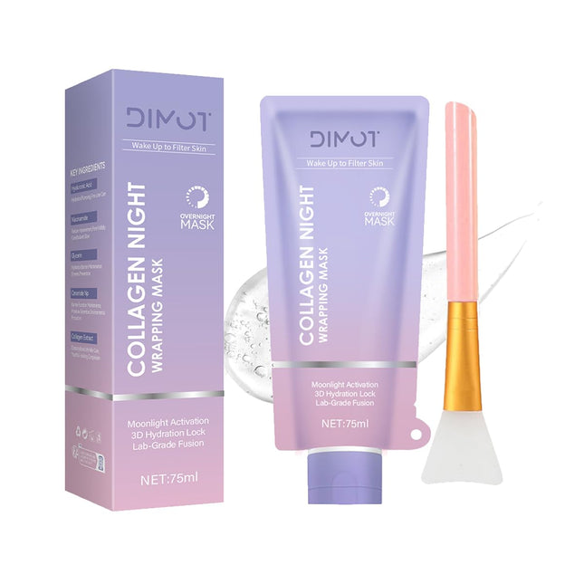 Collagen Night Wrapping Mask – Peel-Off for Hydration & Firming, 2.54 fl.oz