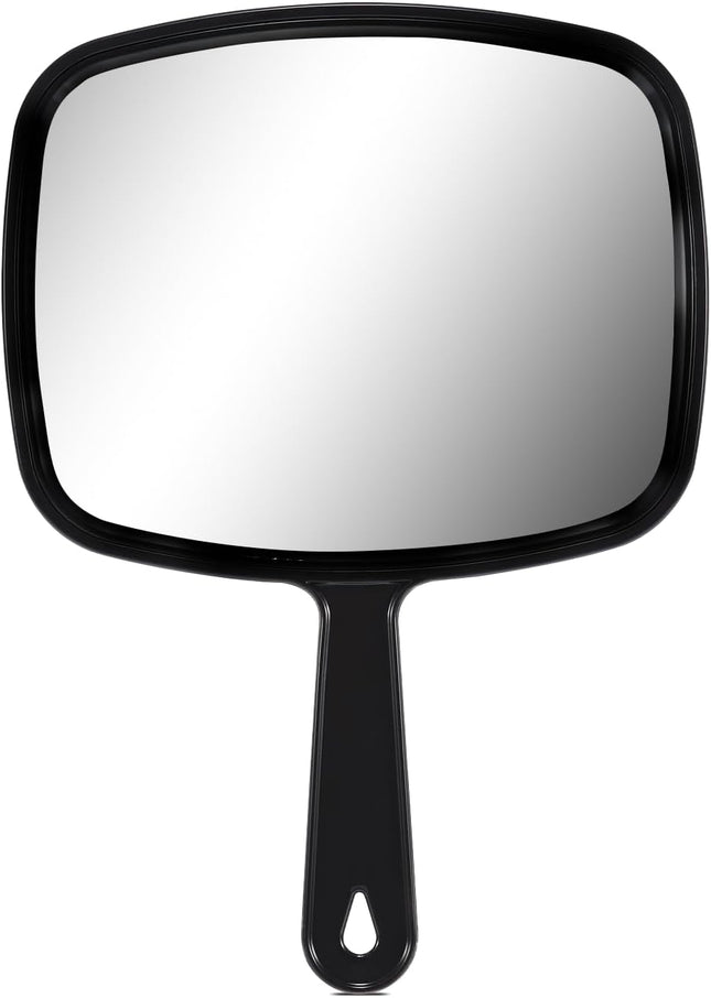 10.3"x7.4" Black Hand Mirror – Portable Handheld Mirror with Handle