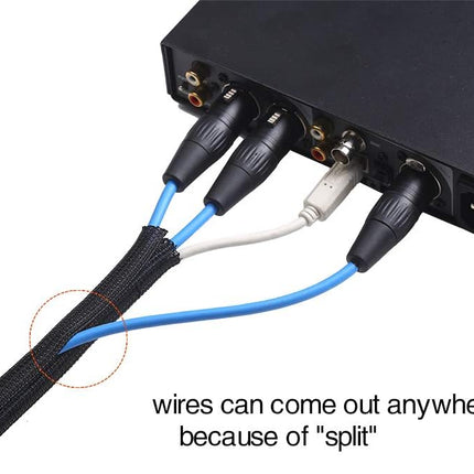 10ft 1/2" Cord Protector – Split Cable Sleeve for USB, Power, Audio & Video Cords