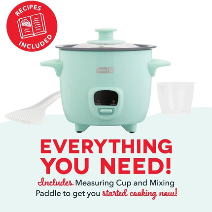 Mini Ceramic Rice Cooker – Single-Serve, Nonstick Removable Pot, Aqua