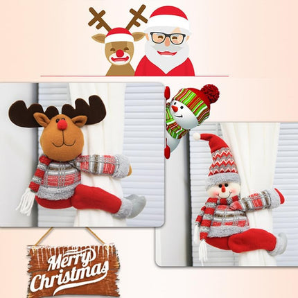 Christmas Snowman Tree Topper – Velcro Plush Hugger for Tree or Curtains