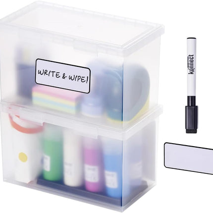 2 Pack Konnect 4 Qt Storage Containers w/ Lids Clear Office Organizer