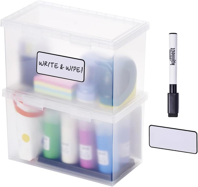 2 Pack Konnect 4 Qt Storage Containers w/ Lids Clear Office Organizer