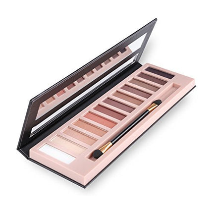 2 Pack 12 Color Nude Eyeshadow Palette, Matte Shimmer Glitter, Waterproof Makeup