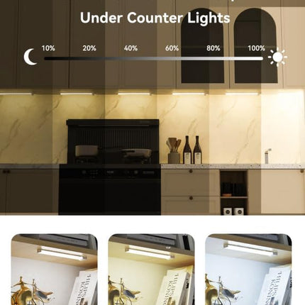 6 Pack 8 Inch Rechargeable Motion Sensor Under Cabinet Lights with Charging Station