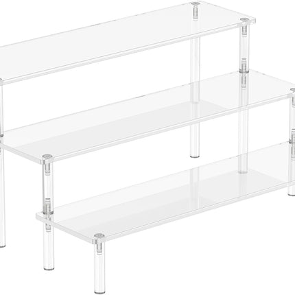 3-Tier Acrylic Display Risers – Clear Organizer Stand for Perfume & Desserts