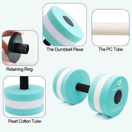 Water Aerobic Dumbbells: Set of 2 Foam Dumbbells for Pool Fitness & Weight Loss