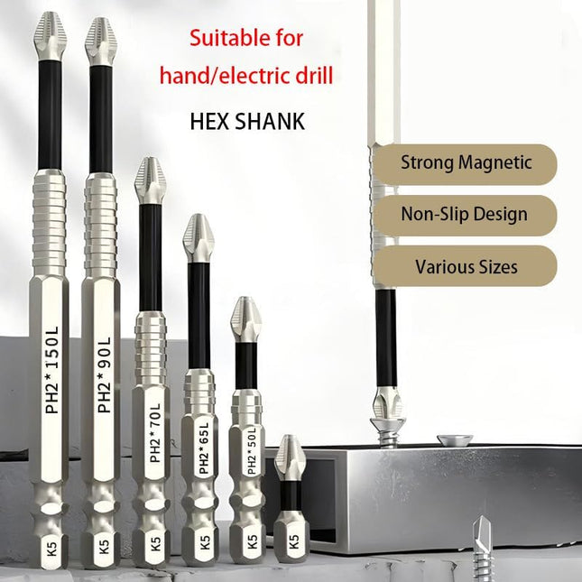 Magnetic Screwdriver Drill Bit Set 25-150mm K5 Impact Bits for Repairs