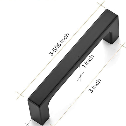 10 Pack Square Cabinet Handles 3 Inch Matte Black Kitchen Drawer Pulls