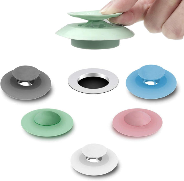 5 Pack Silicone Tub Stopper – Hair Catcher, Easy Install for Bathroom & Kitchen
