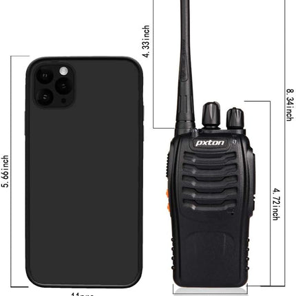 2-Pack Walkie Talkies – Rechargeable UHF Radios with Earpieces, Flashlight