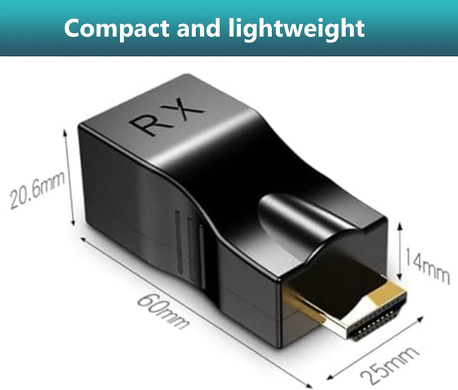 4K HDMI to RJ45 Extender – HDMI Over Ethernet Cat6/7/8, 1080P, 98FT
