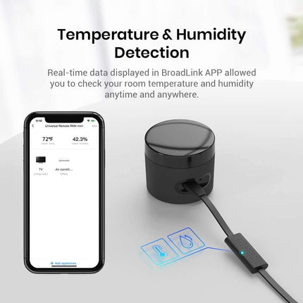 RM4mini IR Blaster Hub with Sensor Cable for Smart Home, Works with IFTTT