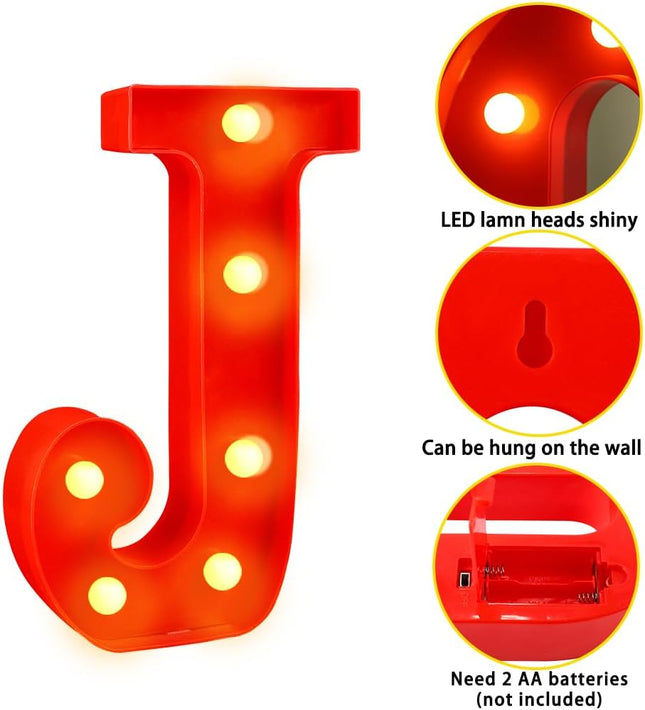 Christmas LED Marquee Lights – "JOY" 3-Piece Light Up Letters for Holiday Decor