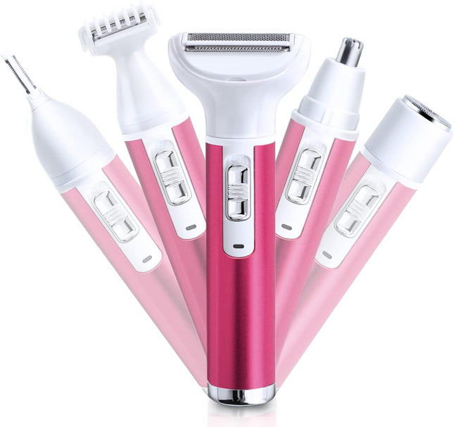 5-in-1 Electric Razor for Women – Painless Rechargeable Shaver for Body & Face