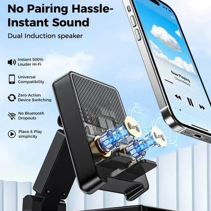 Bluetooth Speaker & Phone Stand, HD Sound, Anti-Slip, Gift for Men & Women