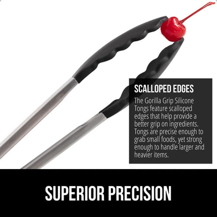 2-Pack Stainless Steel Tongs – Cooking, BBQ, Air Fryer, Silicone Tips