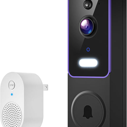 Wireless Video Doorbell Camera – AI Human Detection, 2-Way Talk, Night Vision
