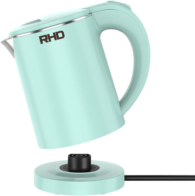 Small Travel Kettle – 0.5L, Auto Shut-Off, Boil-Dry Protection, Green