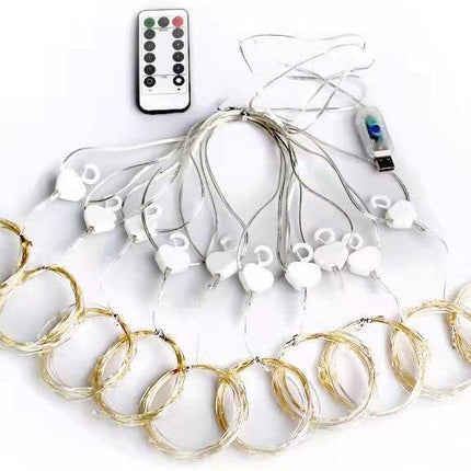 300 LED USB Curtain String Lights – 3x3M Green with 8 Modes & Timer