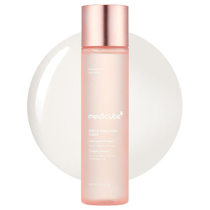 Triple Collagen Toner 4.73oz, Hydrolyzed Atelo Soluble Collagen Deep Hydration & Plump Skin