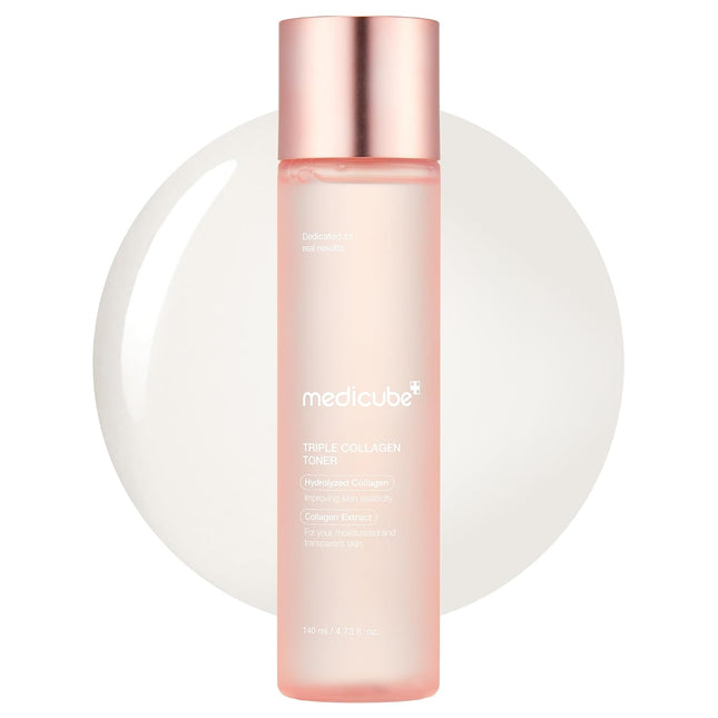 Triple Collagen Toner 4.73oz, Hydrolyzed Atelo Soluble Collagen Deep Hydration & Plump Skin