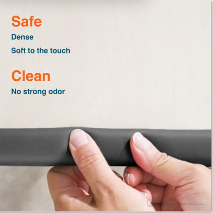 HeftyFit Edge Protector – 6ft Soft Rubber Foam Baby Proofing, Onyx Black