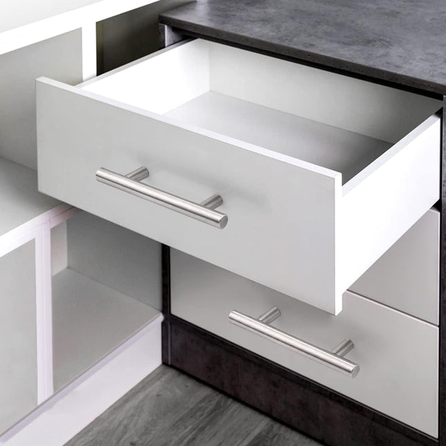 30 Pack Cabinet Handles Brushed Nickel T Bar Drawer Pulls 3 Inch Centers
