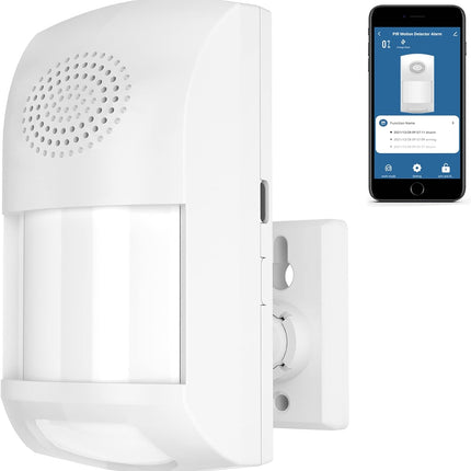 WiFi Motion Sensor Alarm with 110dB Siren & App Alerts – Alexa/Google