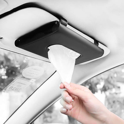 Fredysu Car Visor Tissue Holder, Premium Napkin Case for Vehicle (Black)