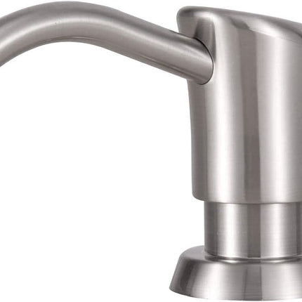 Sink Soap Dispenser – Built-in, Brushed Nickel Pump with 17oz PET Soap Bottle