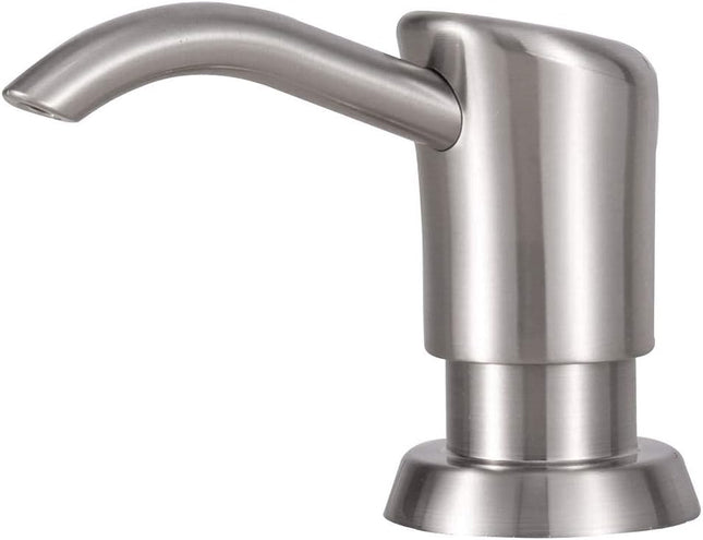 Sink Soap Dispenser – Built-in, Brushed Nickel Pump with 17oz PET Soap Bottle