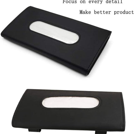 Fredysu Car Visor Tissue Holder, Premium Napkin Case for Vehicle (Black)