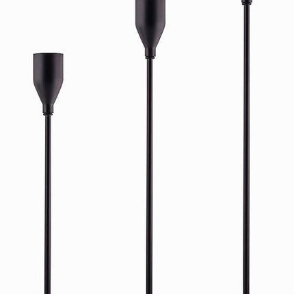 Matte Black Candle Holders Set of 3 – Taper & LED Candles, Metal Stand