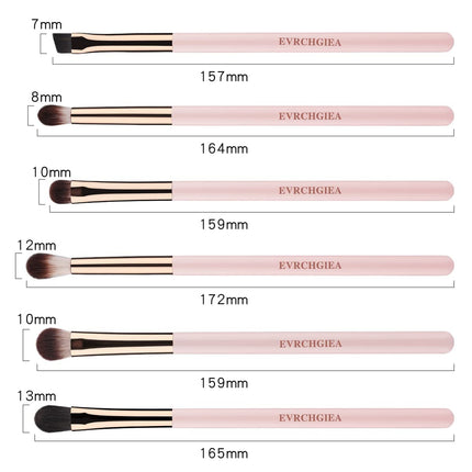 6-Pc Eye Makeup Brush Set, Soft Blending Eyeshadow, Eyeliner & Brow Brushes