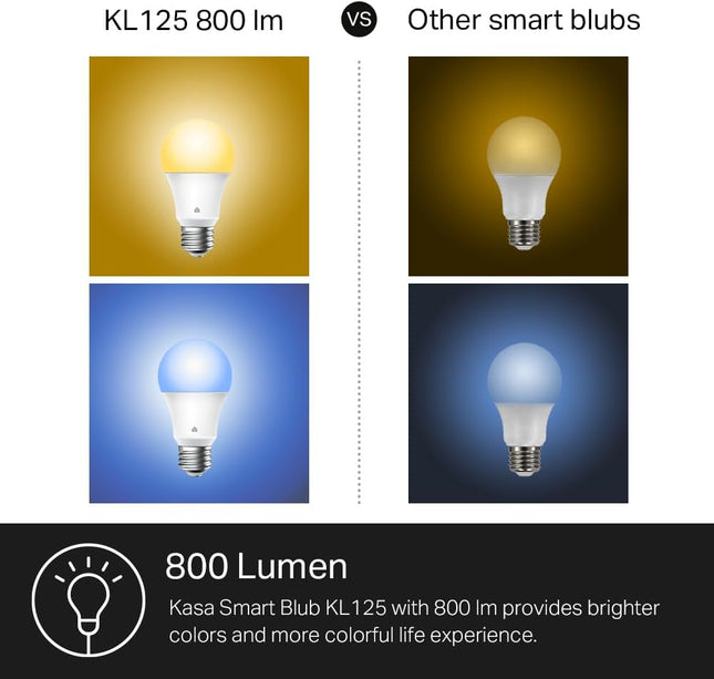 Smart WiFi Bulb A19 – Full Color, Dimmable, Alexa & Google, 9W, 800 Lumens