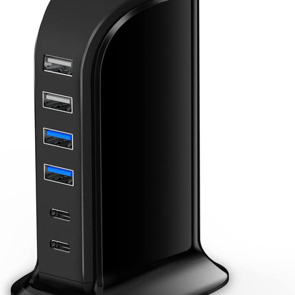 45W USB C Charger Block – 6 Port Charging Station for iPhone iPad iWatch & More