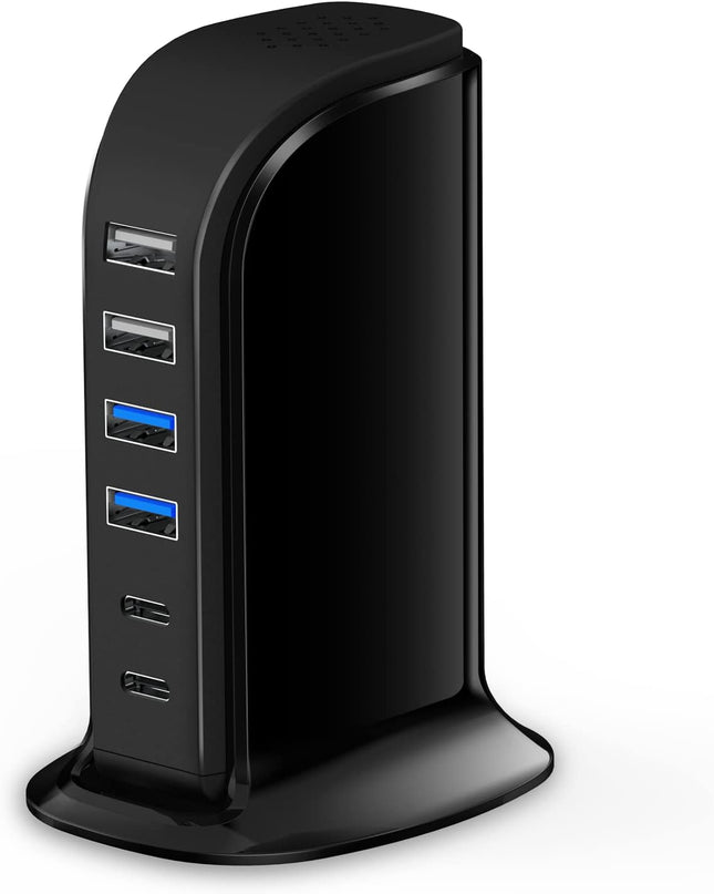 45W USB C Charger Block – 6 Port Charging Station for iPhone iPad iWatch & More