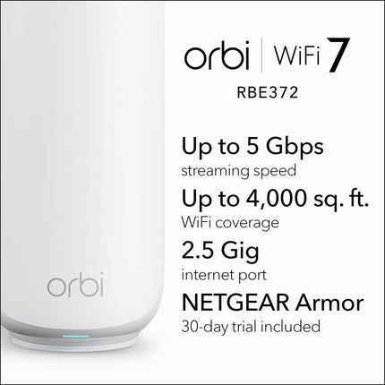Orbi 370 Series WiFi 7 Mesh System Router and Extender High Speed 70 Devices