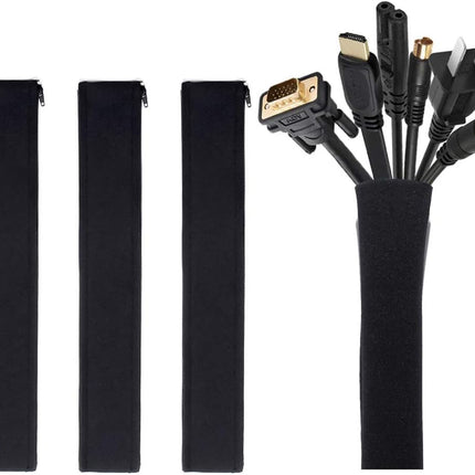 4-Pack Wire Hider Sleeve – 19–20" Flexible Cable Organizer for Electronics
